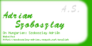 adrian szoboszlay business card
